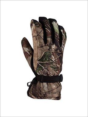 Mens Camo Fleece Gauntlet Gloves Waterproof Insulated Hunting